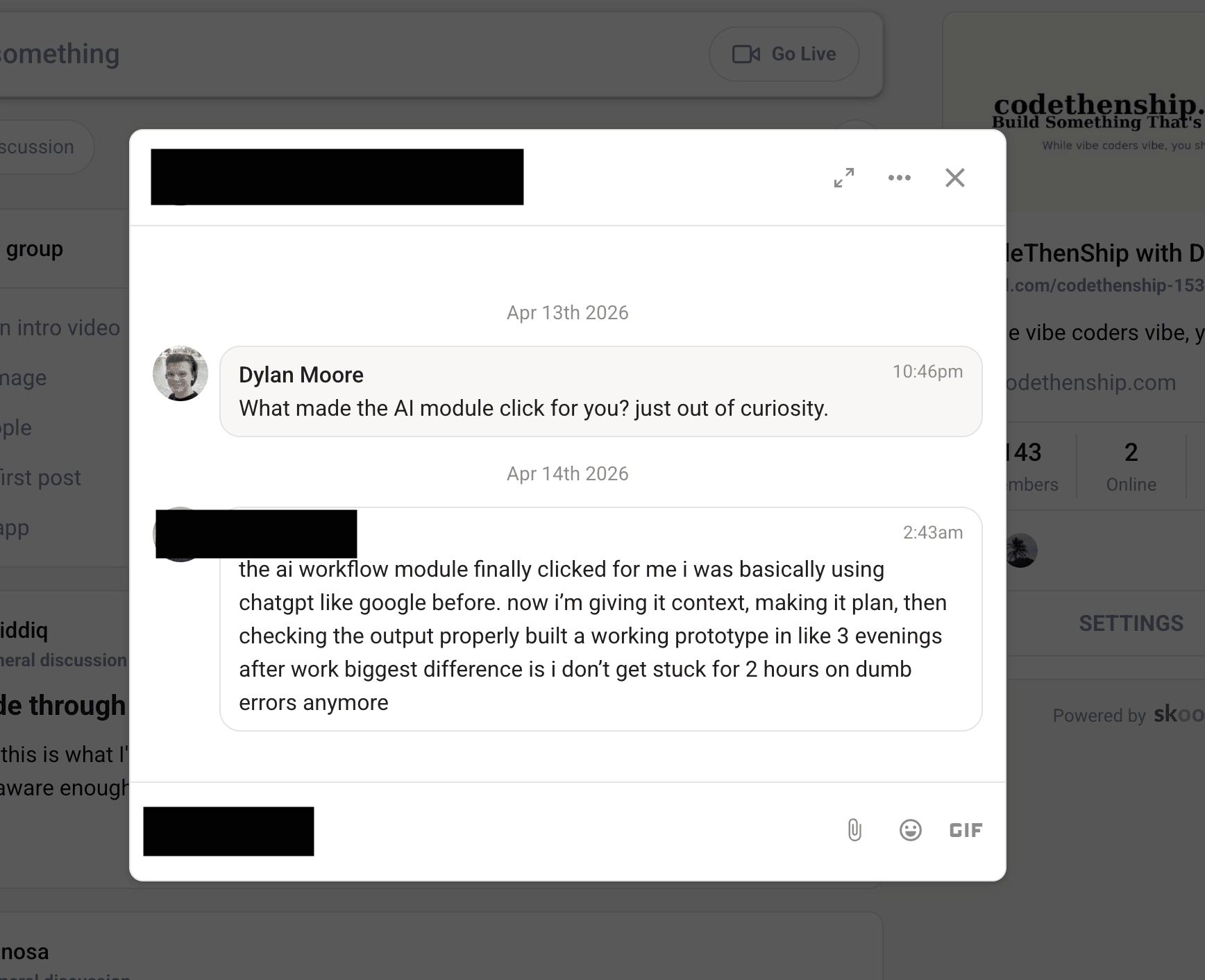 CodeThenShip social proof screenshot 4