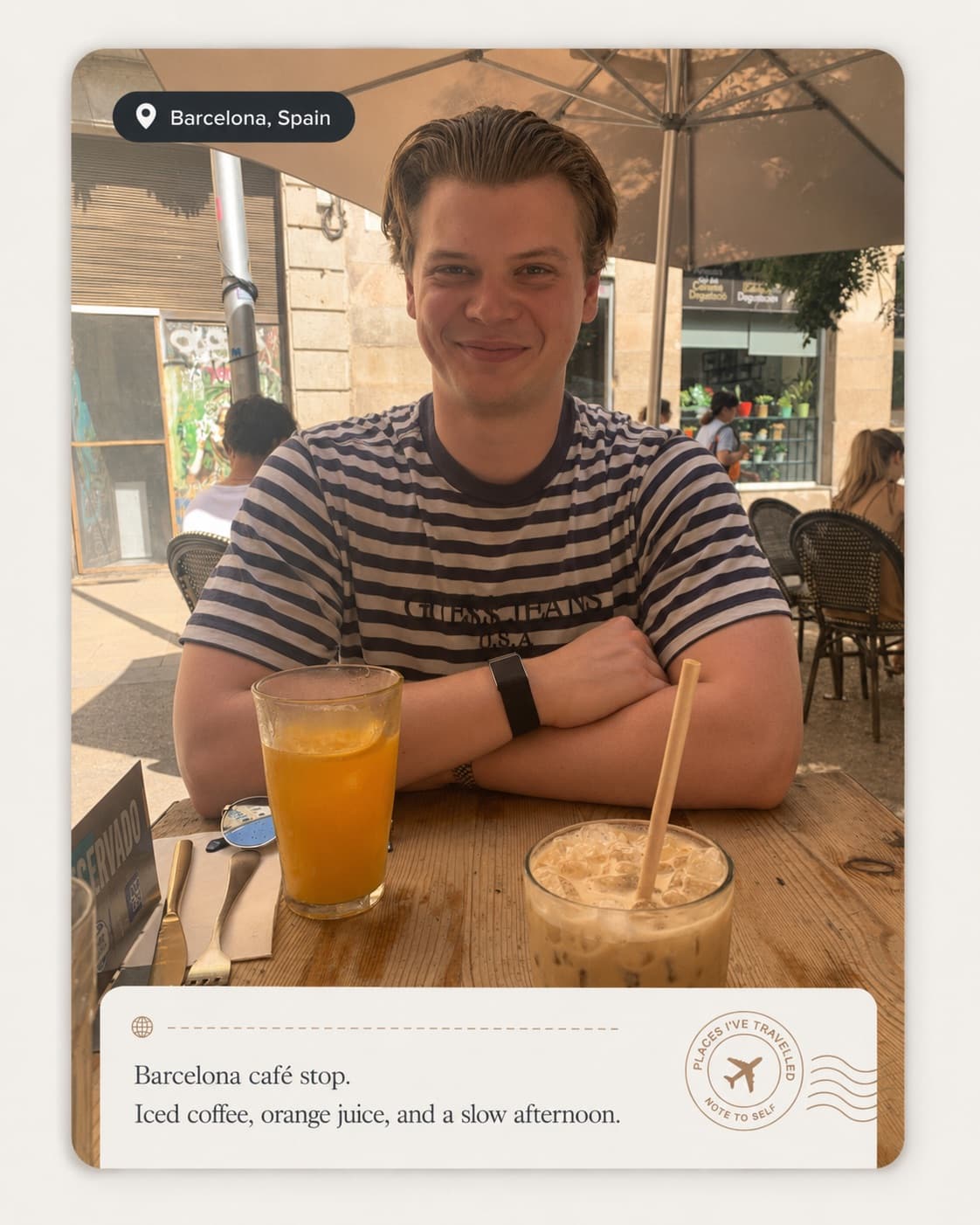 A café stop in Barcelona, Spain